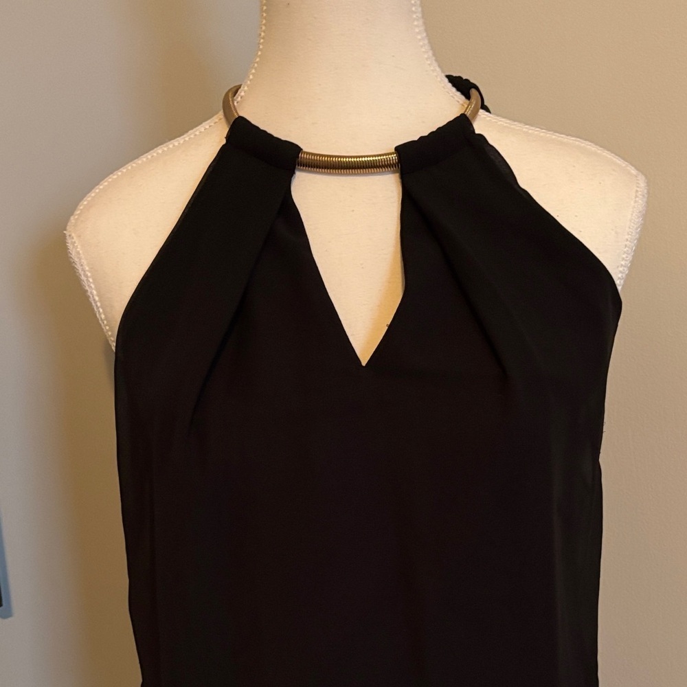 Guess Black Halter Dress with Chevron Skirt Y2K - Picture 2 of 11